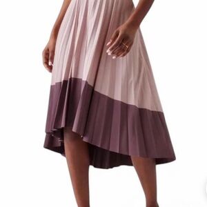 Athleta Pink/Mauve Pleated Midi Skirt - size M
